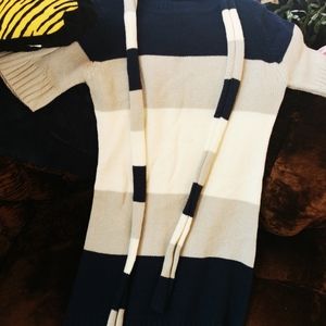 Lovely sweater dress with scarf